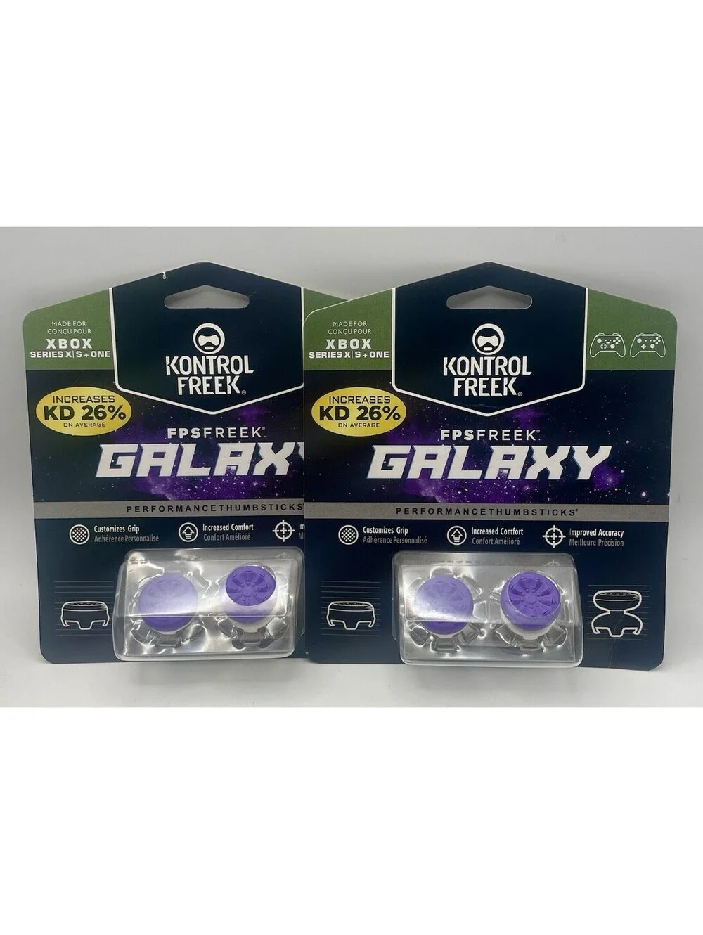 (2) KontrolFreek Galaxy Freek Performance Thumbsticks for Xbox - Purple